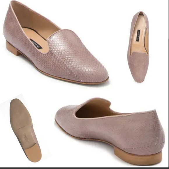 LAFAYETTE 148 NY Siena Snakeskin Leather Loafers Flats